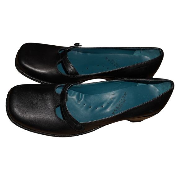 Kenneth Cole Reaction Black Leather Mary Jane Wedge Heels Women’s Size 9 Comfort - Picture 4 of 9